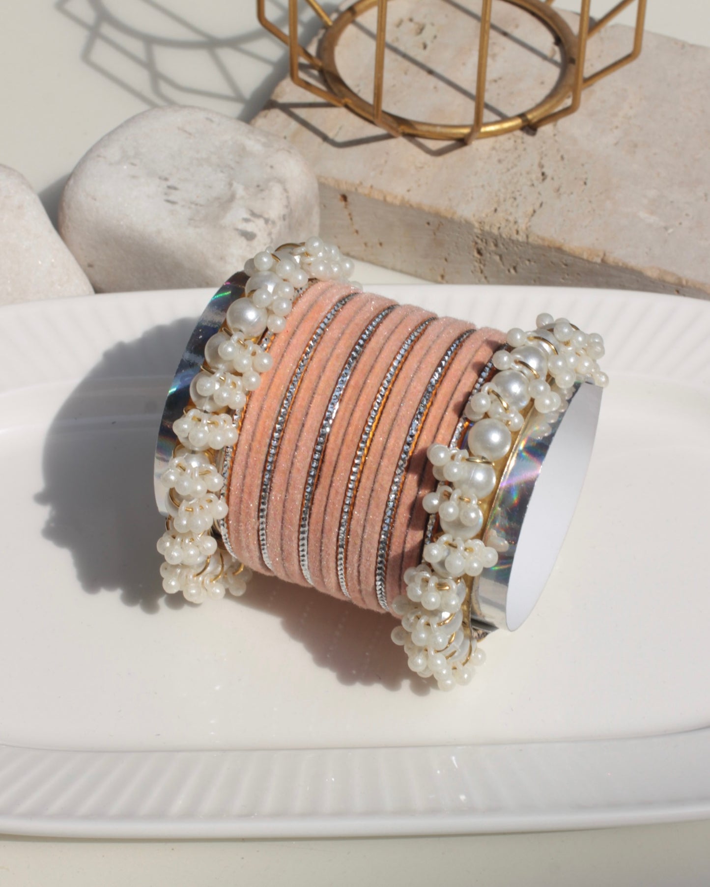 Husnara Bangles-peach
