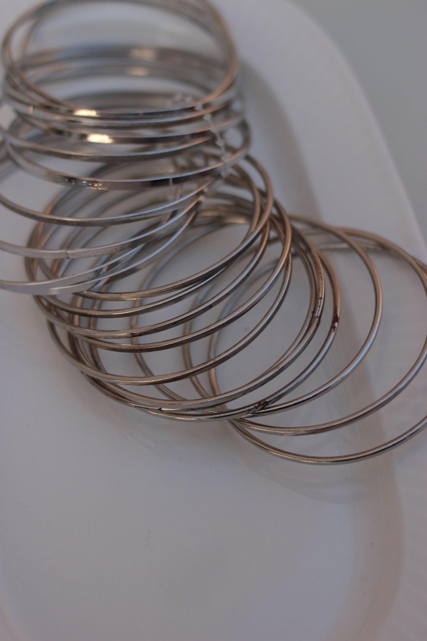 Silver bangles- 12 pc