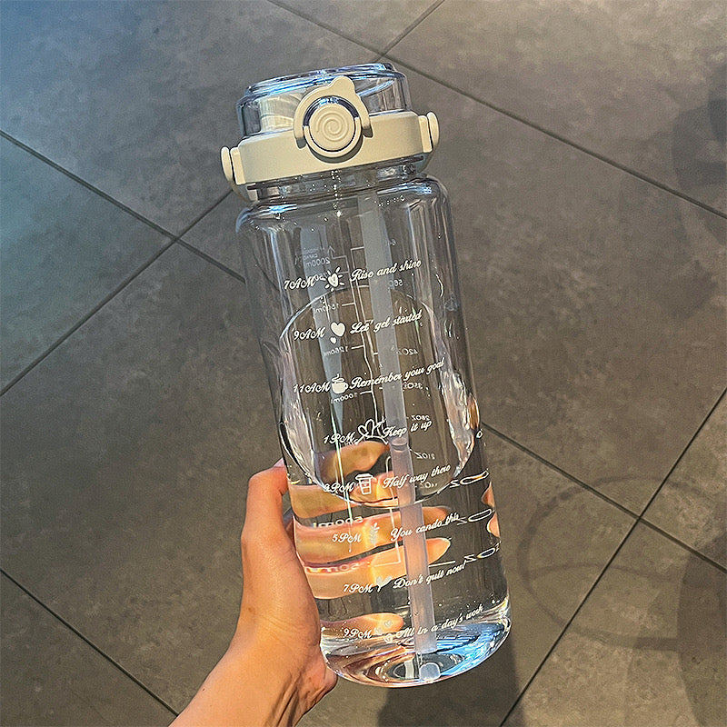 2 Liters Plastic Kettle Large Portable Travel Water Bottle with Straw