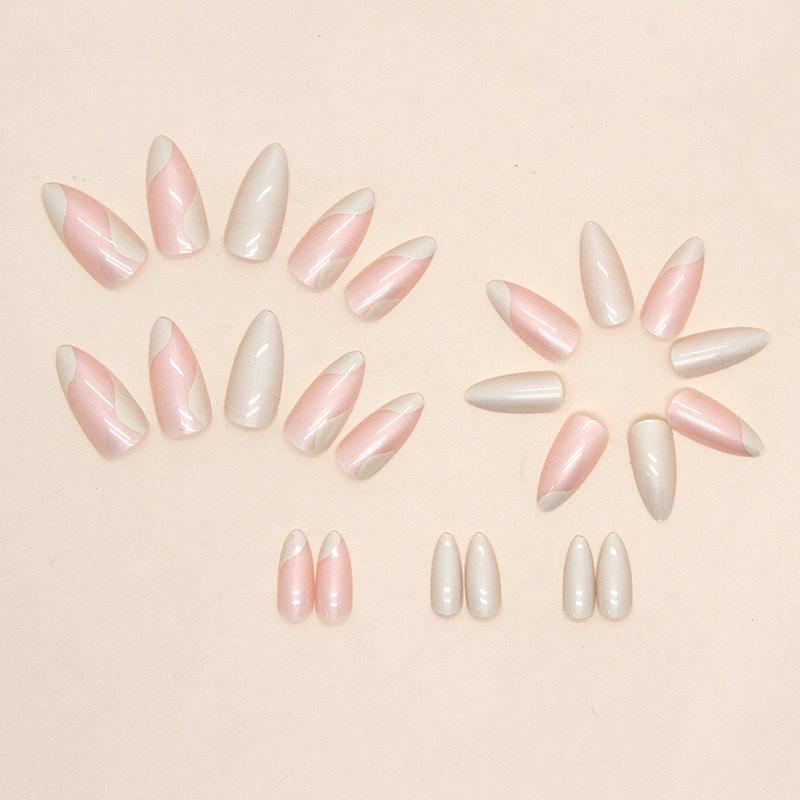 White Nude Nails-Pack of 24 with free stickers BB-106