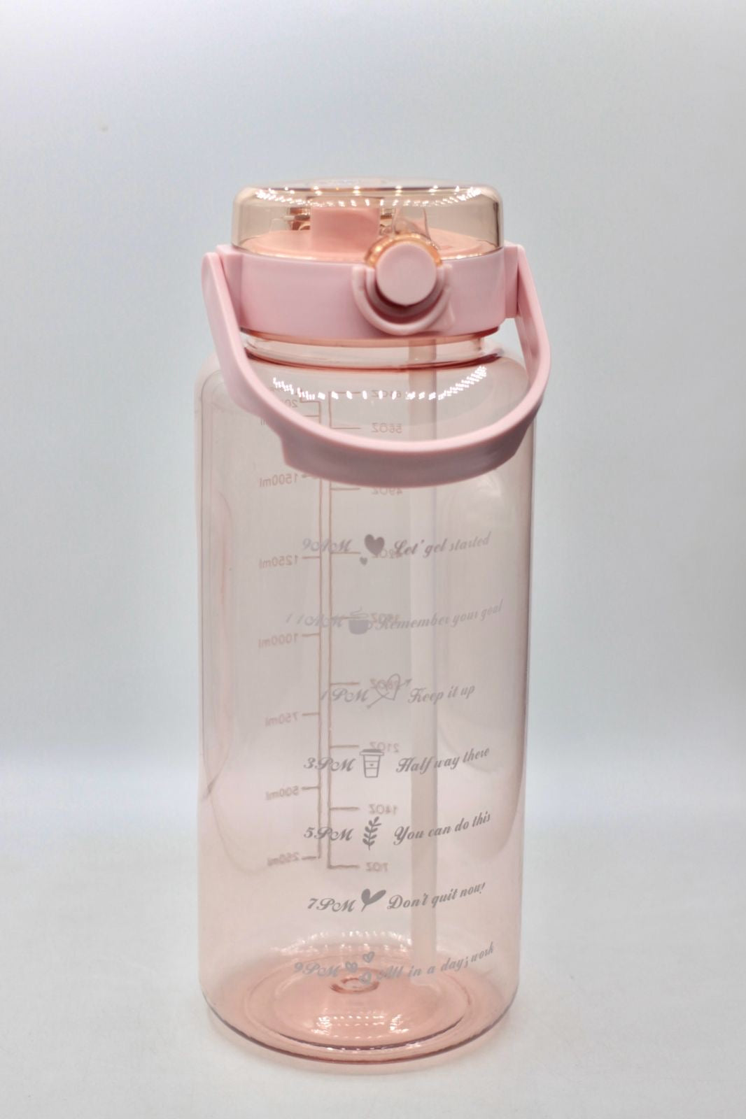 2 Liters Plastic Kettle Large Portable Travel Water Bottle with Straw