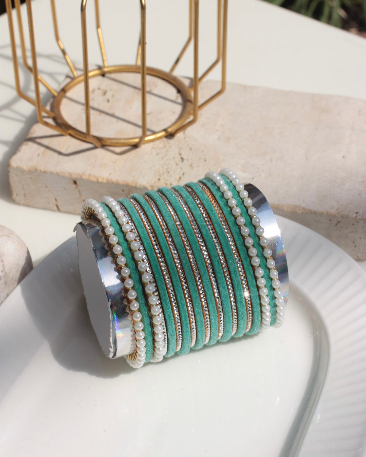 Anarkali Bangles-turquoise