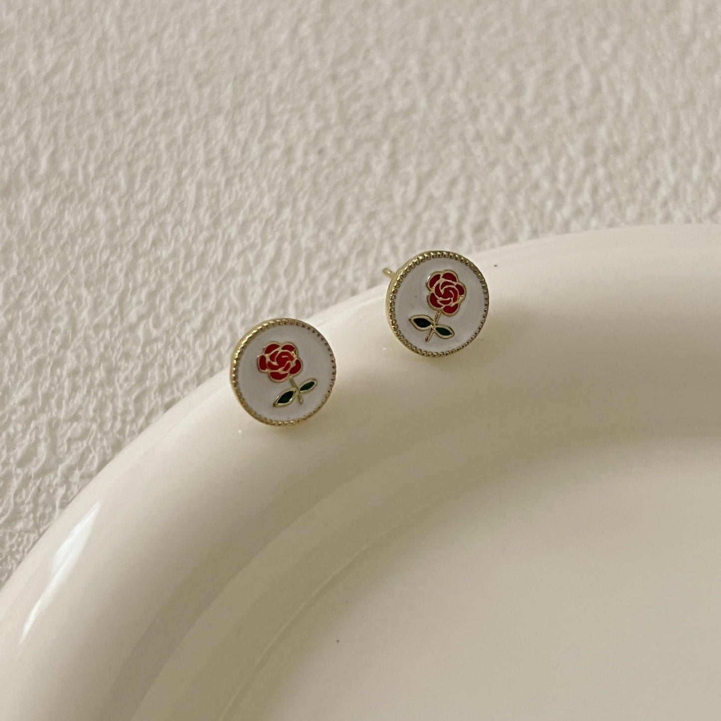 Bb-235 Handmade Rose Earrings