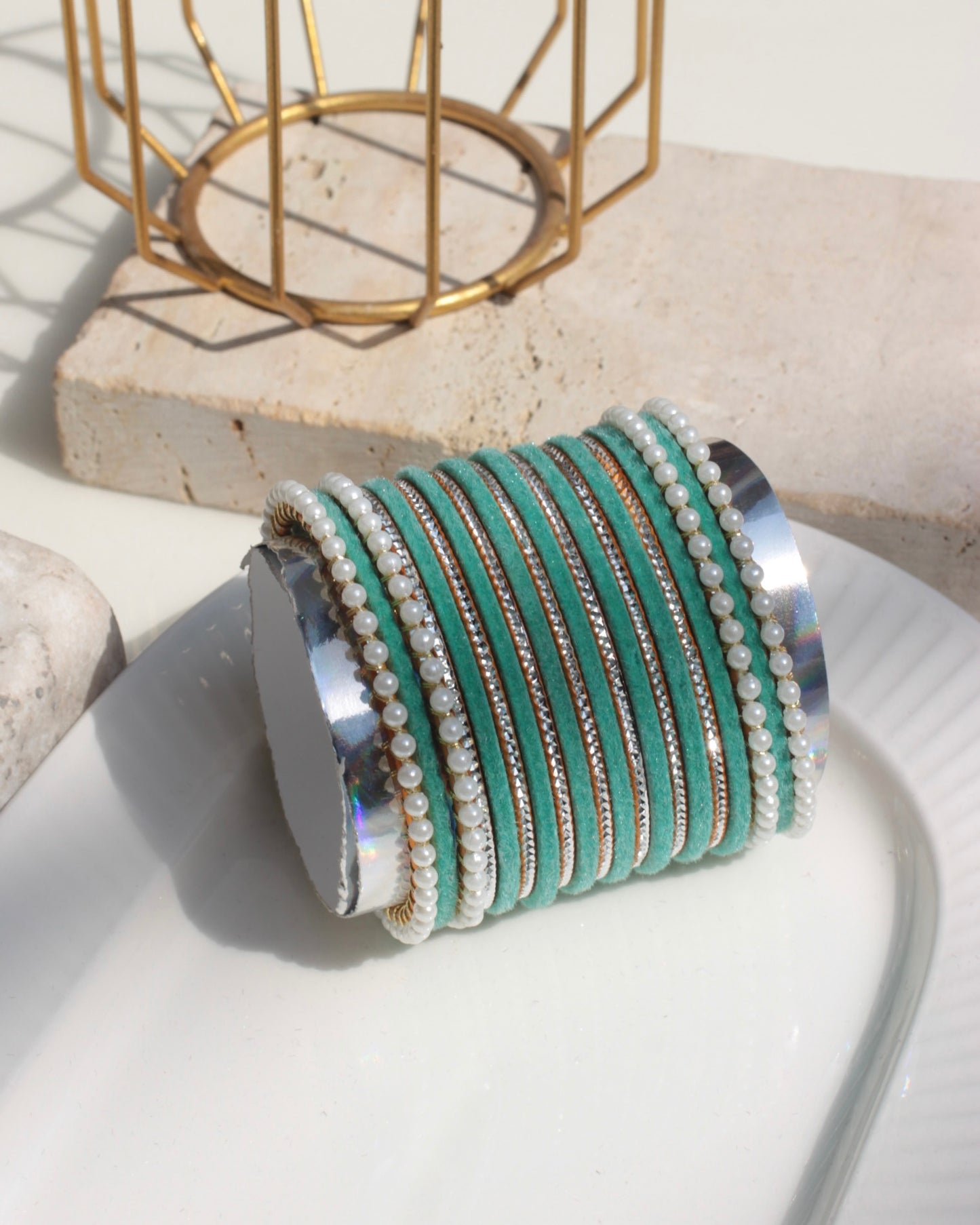 Anarkali Bangles-turquoise