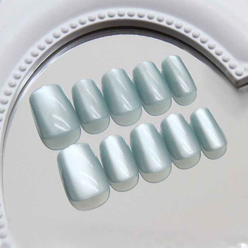 Cat-eye Turcoise Nails-Pack of 24 with free stickers BB-117