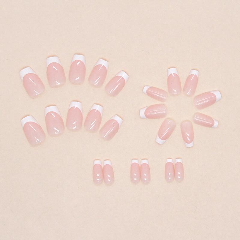 Most Beautiful Square French Nails-Pack of 24 with free stickers BB-108