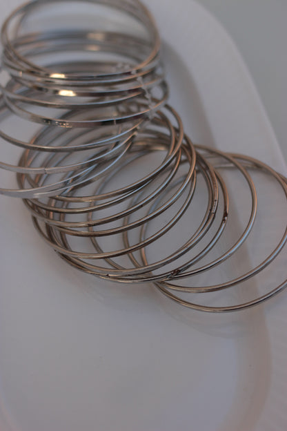 Silver bangles- 12 pc