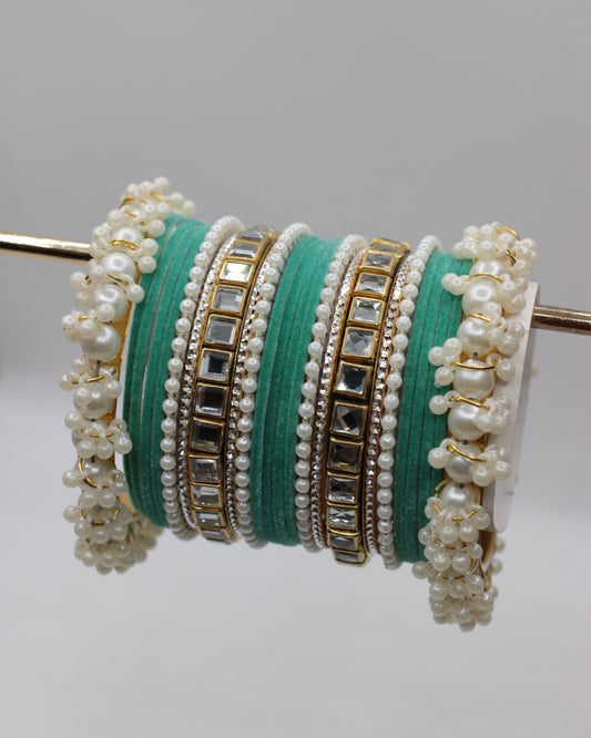 Naqsh-e-Khawab Bangles-4-Turquoise