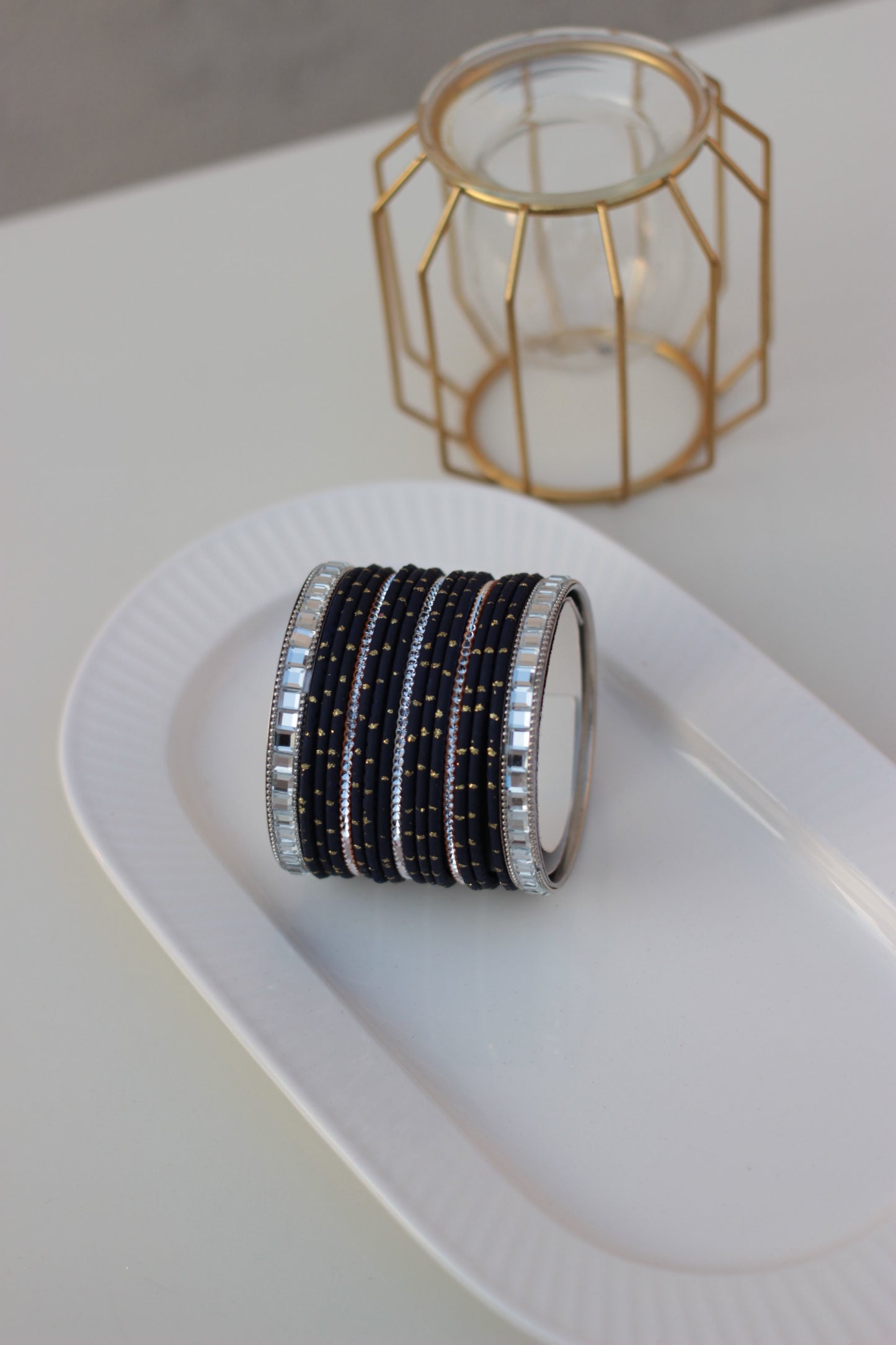 Noor ara bangles navy blue