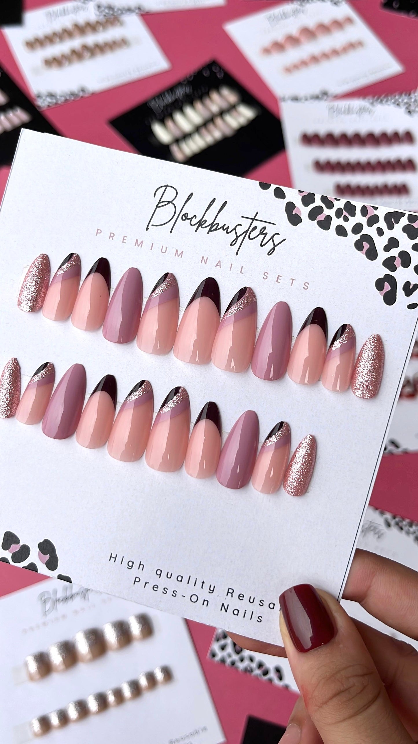 Nude Mauve Nails-Pack of 24 with free stickers BB-105