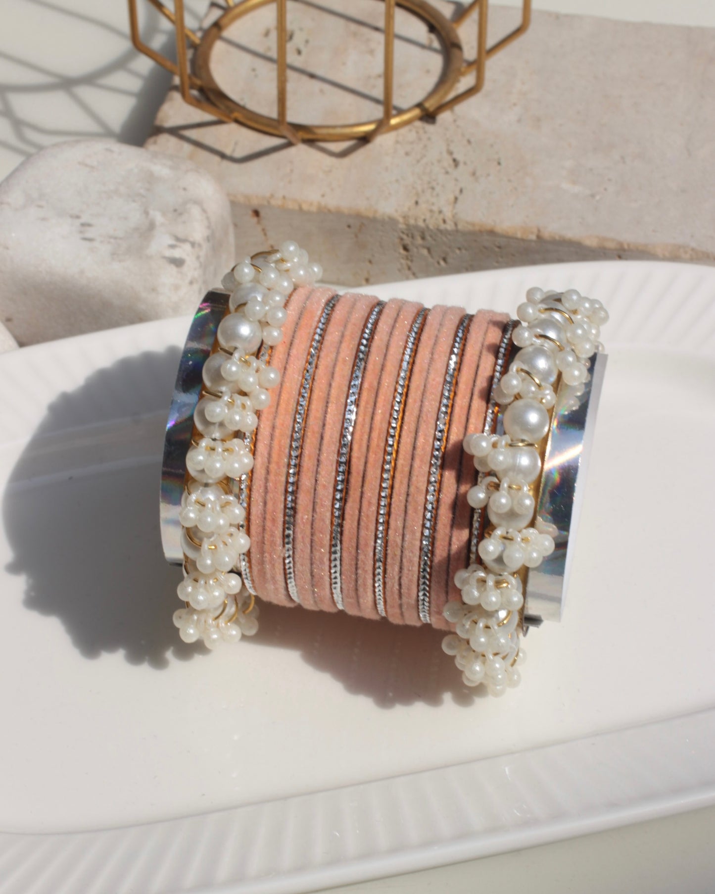Husnara Bangles-peach