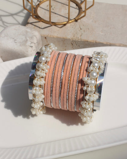Husnara Bangles-peach