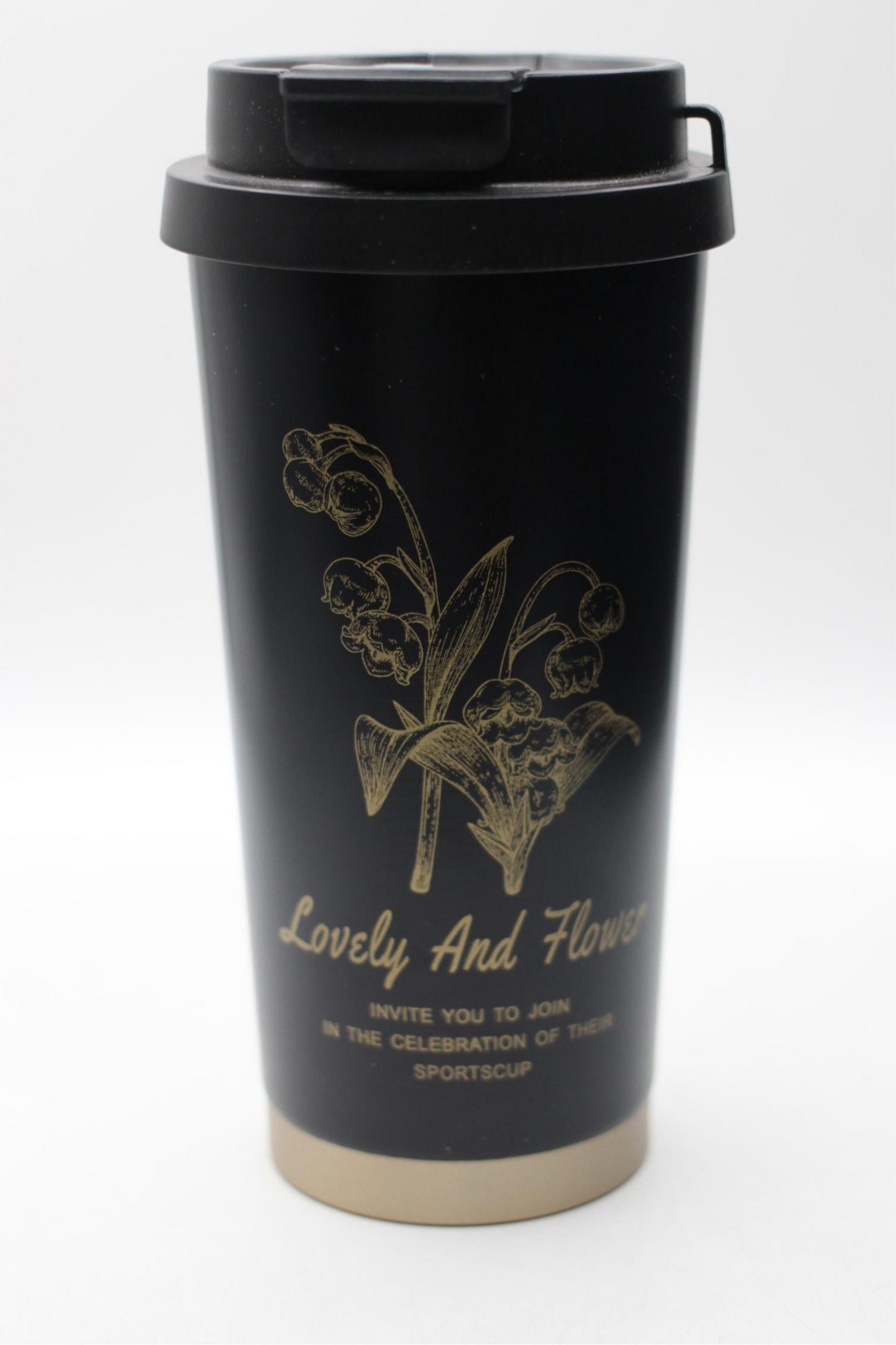 500ml Floral Art Print Anti-Spill Double-Wall Vacuum Stainless Steel Tumbler