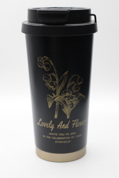 500ml Floral Art Print Anti-Spill Double-Wall Vacuum Stainless Steel Tumbler