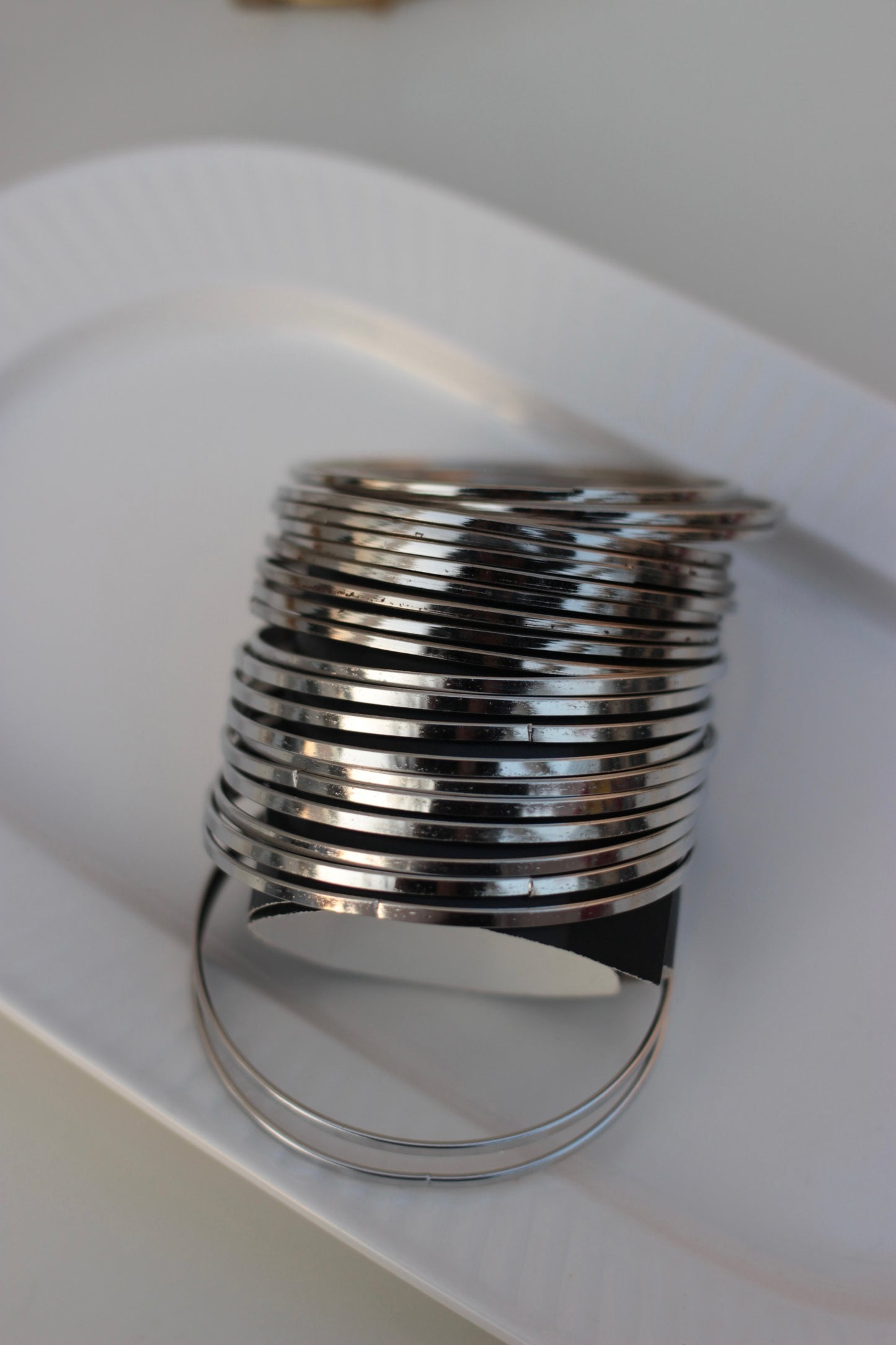 Silver bangles- 12 pc