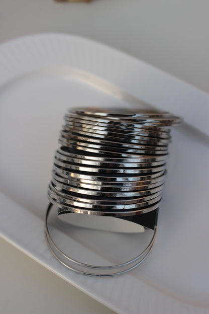 Silver bangles- 12 pc