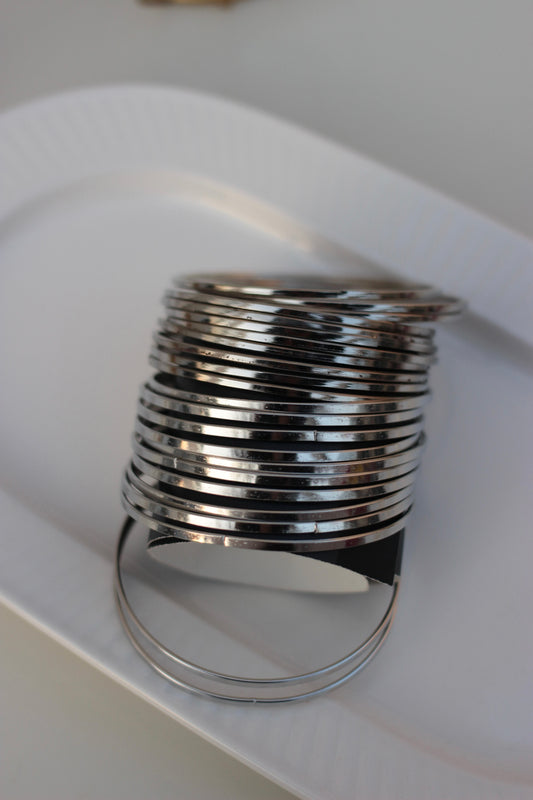 Silver bangles- 12 pc