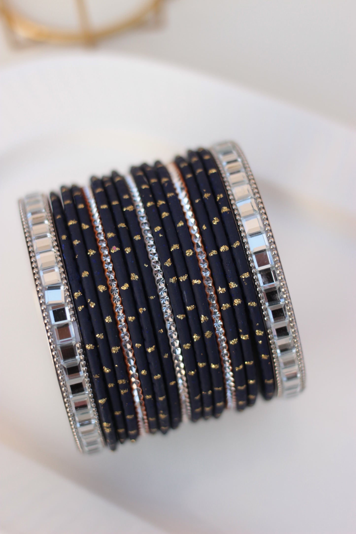 Noor ara bangles navy blue