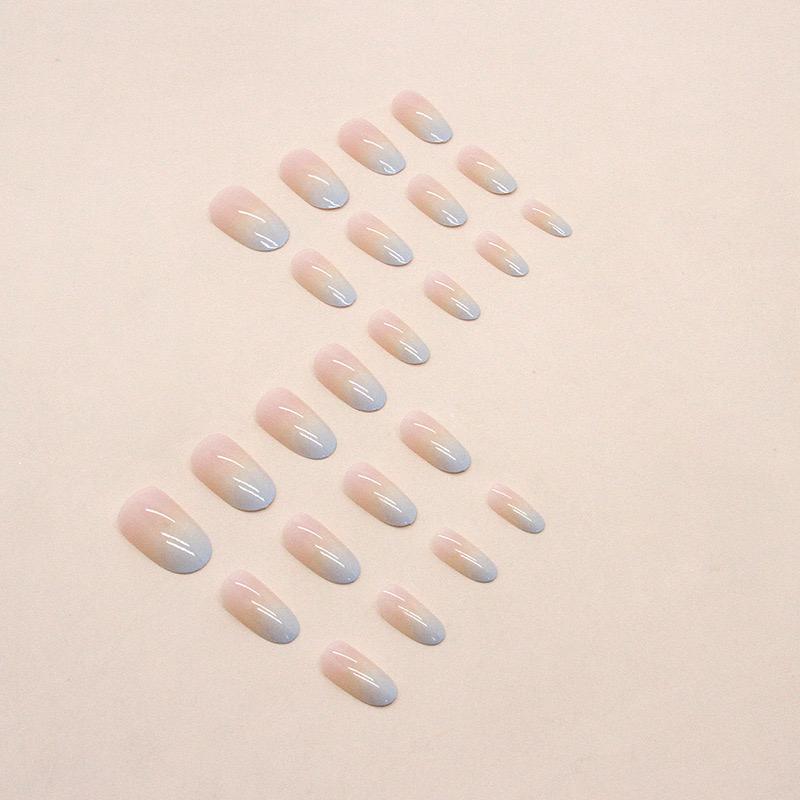 Ombre Blue Shaded Nails-Pack of 24 with free stickers BB-110