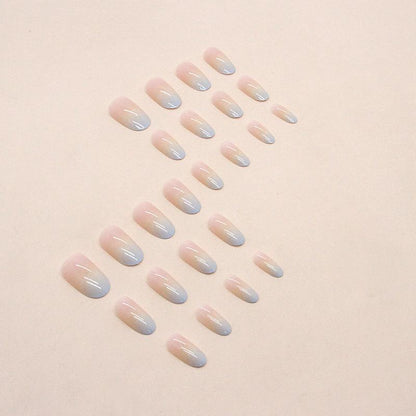 Ombre Blue Shaded Nails-Pack of 24 with free stickers BB-110