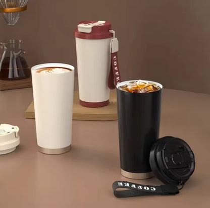 500ml Floral Art Print Anti-Spill Double-Wall Vacuum Stainless Steel Tumbler