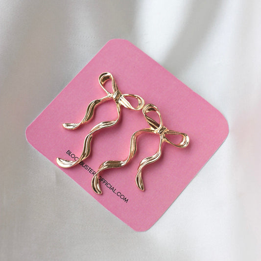 Bb-211 Golden Bow Earrings