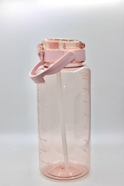 2 Liters Plastic Kettle Large Portable Travel Water Bottle with Straw
