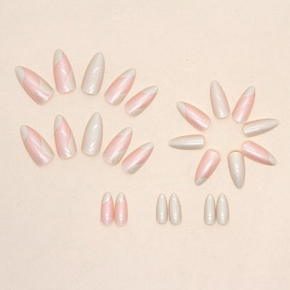 White Nude Nails-Pack of 24 with free stickers BB-106
