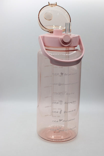 2 Liters Plastic Kettle Large Portable Travel Water Bottle with Straw