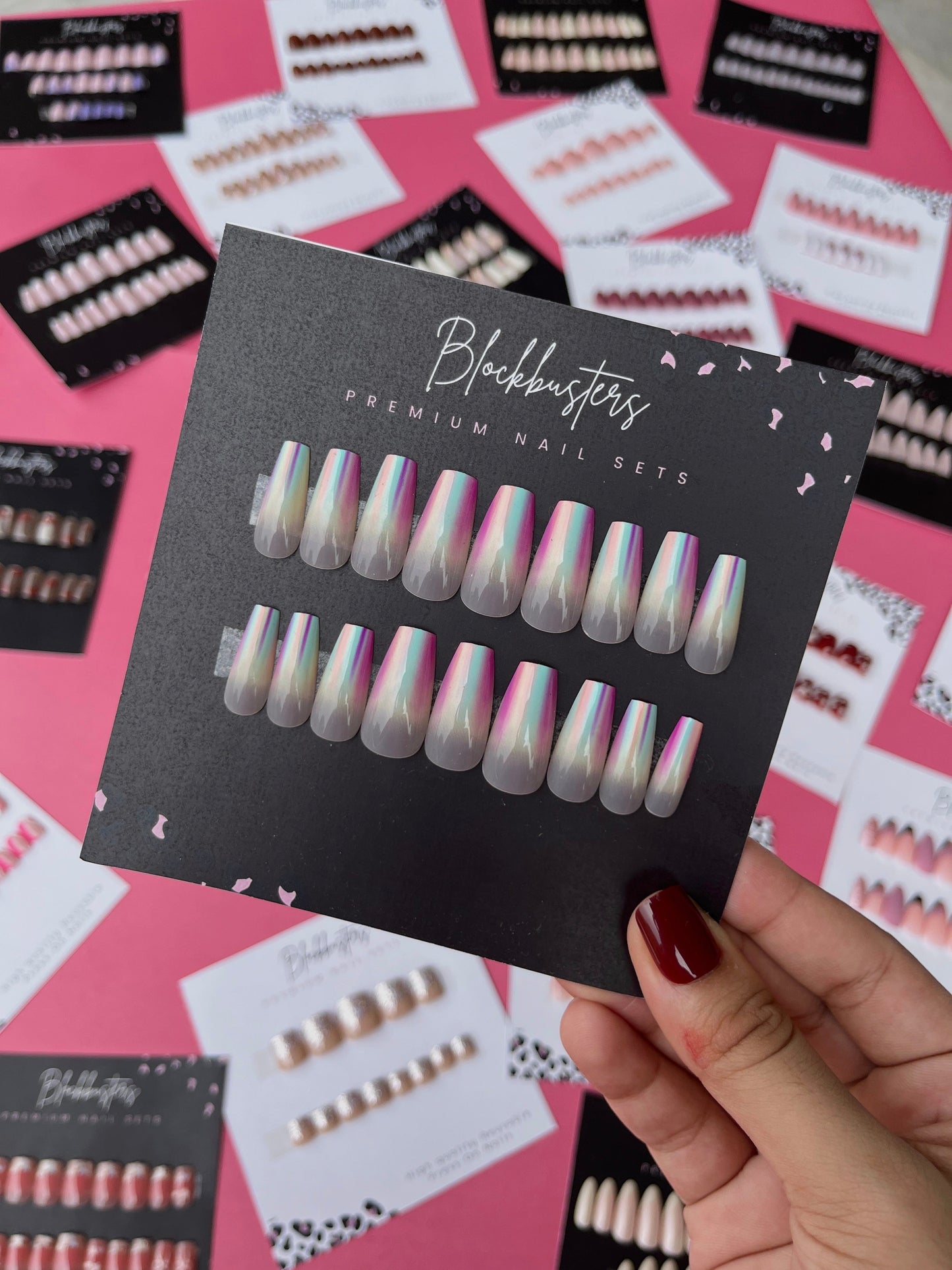Perfect Rainbiw strips Nails-Pack of 24 with free stickers BB-116