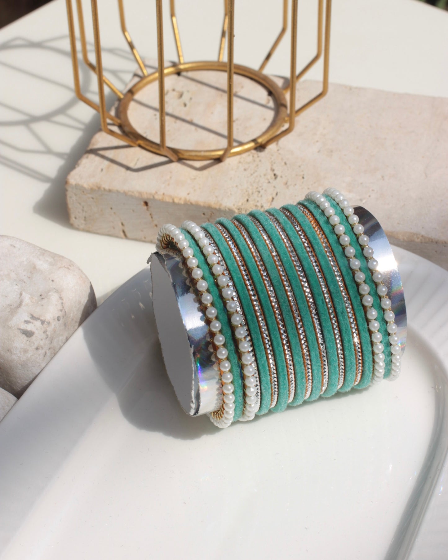 Anarkali Bangles-turquoise