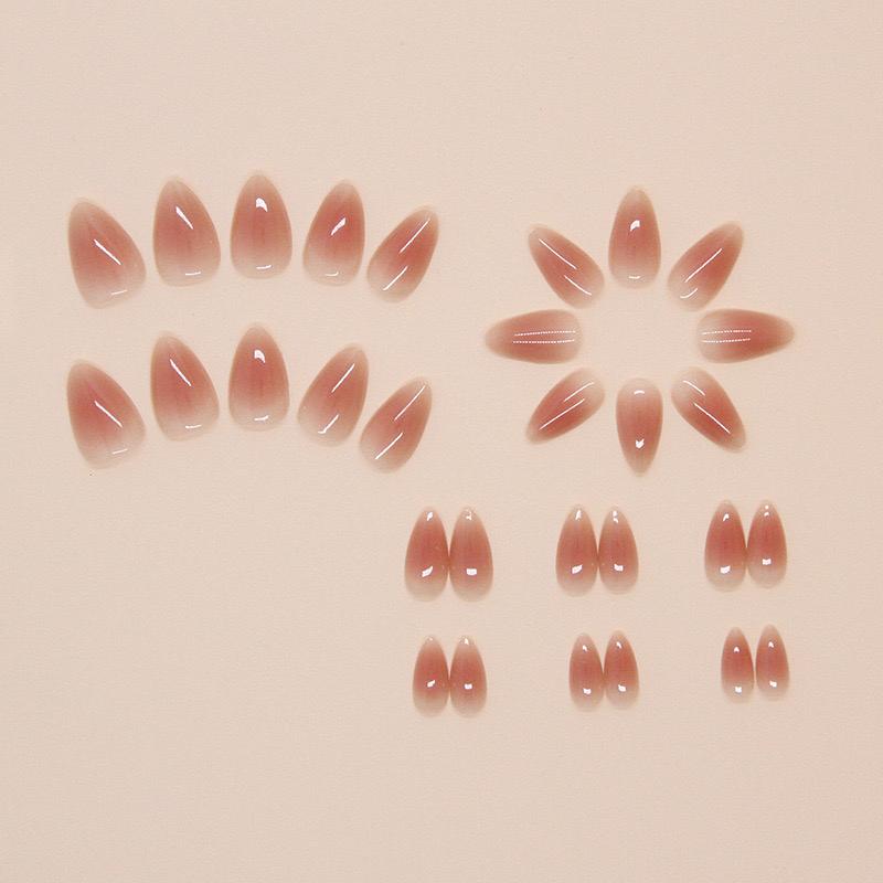 Most Natural Pink Ombre effect Nails -Pack of 24 with free stickers BB-112