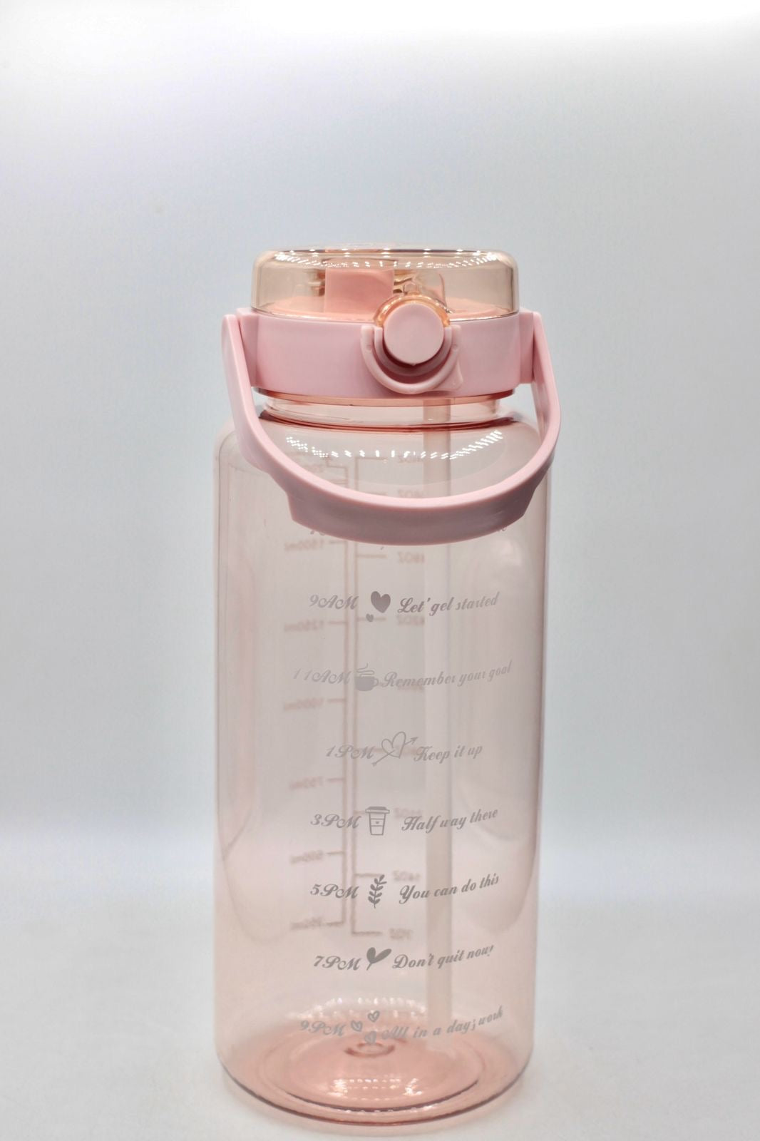 2 Liters Plastic Kettle Large Portable Travel Water Bottle with Straw