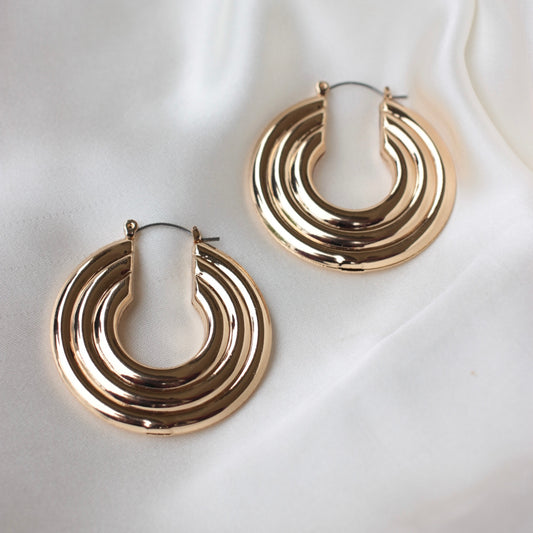 Bb-215 Large Golden Hoops