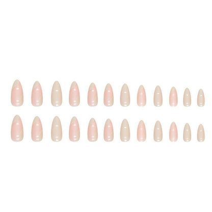 White Nude Nails-Pack of 24 with free stickers BB-106