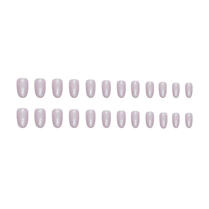 Light Mauve glitter set Nails- Pack of 24 with free stickers BB-101