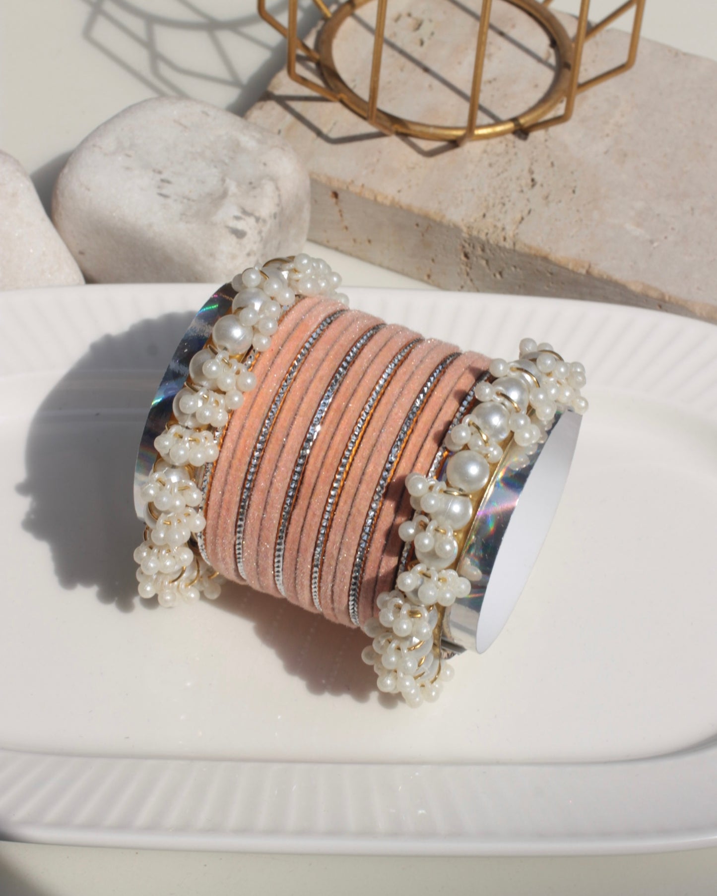 Husnara Bangles-peach