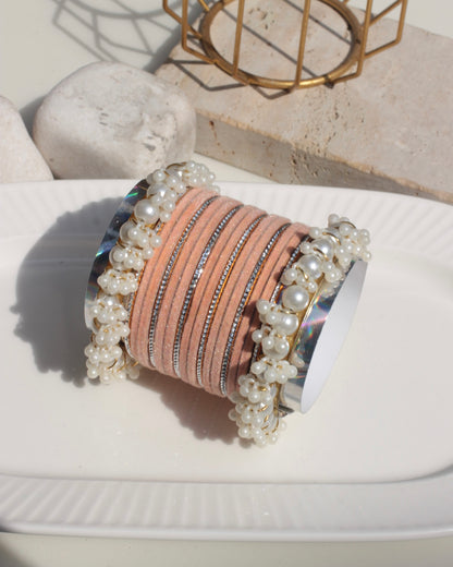 Husnara Bangles-peach
