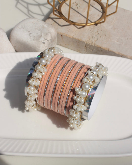 Husnara Bangles-peach