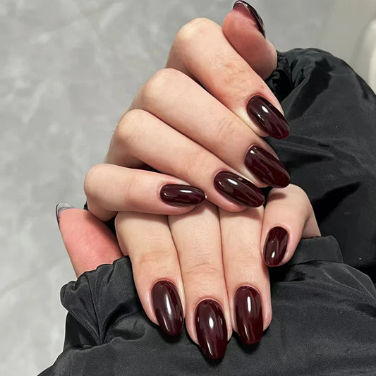 Dark wine nails with free nail kit