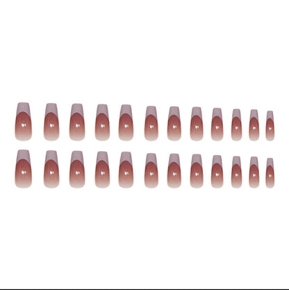BB 909 French brown and mauve nails free 24 pieces nail kit